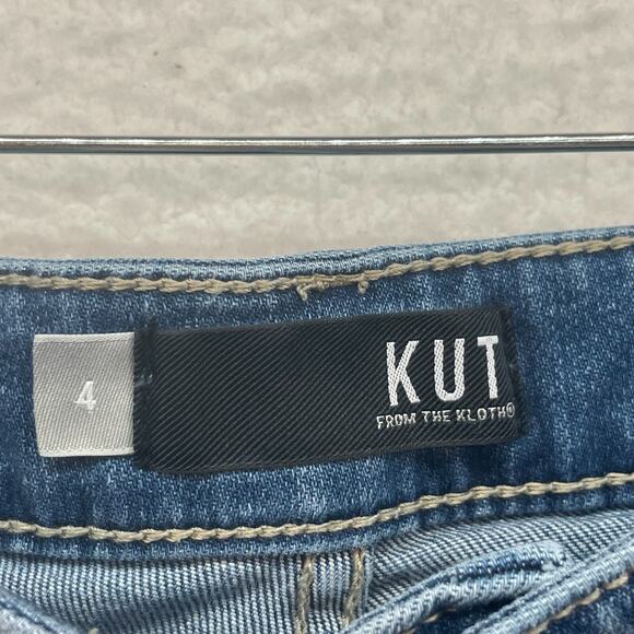 Kut From The Kloth Jeans Womens 4 Blue Elizabeth Crop Straight Mid Rise Denim 28 - Picture 3 of 15